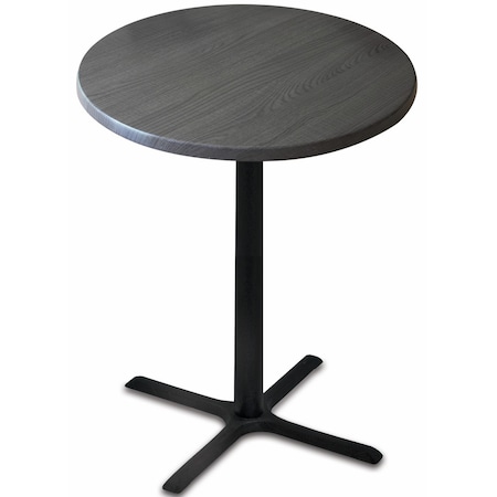 30 Tall In/Outdoor All-Season Table,36 Dia. Charcoal Top